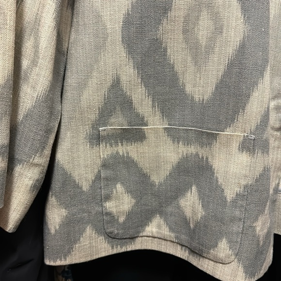 Linen Pattern Blazer Sz Medium - Picture 3 of 7